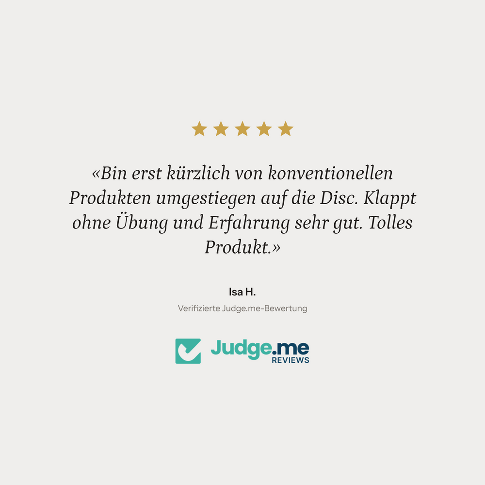 DISK Starter Set – «Bin erst kürzlich von konventionellen Produkten umgestiegen auf die Disc. Klappt ohne Übung und Erfahrung sehr gut. Tolles Produkt.»