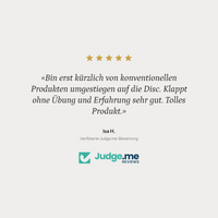 DISK Starter Set – «Bin erst kürzlich von konventionellen Produkten umgestiegen auf die Disc. Klappt ohne Übung und Erfahrung sehr gut. Tolles Produkt.»