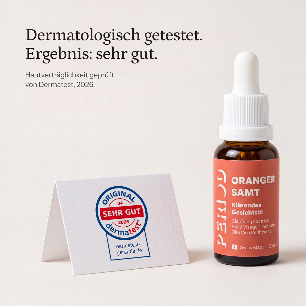 ORANGER SAMT Gesichtsöl – Dermatologisch getestet. Ergebnis: sehr gut.