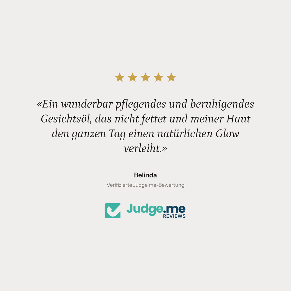 ORANGER SAMT Gesichtsöl – «Ein wunderbar pflegendes und beruhigendes Gesichtsöl, das nicht fettet und meiner Haut den ganzen Tag einen natürlichen Glow verleiht.»