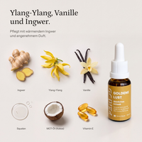 GOLDENE LUST Intimöl – Ylang-Ylang, Vanille und Ingwer.