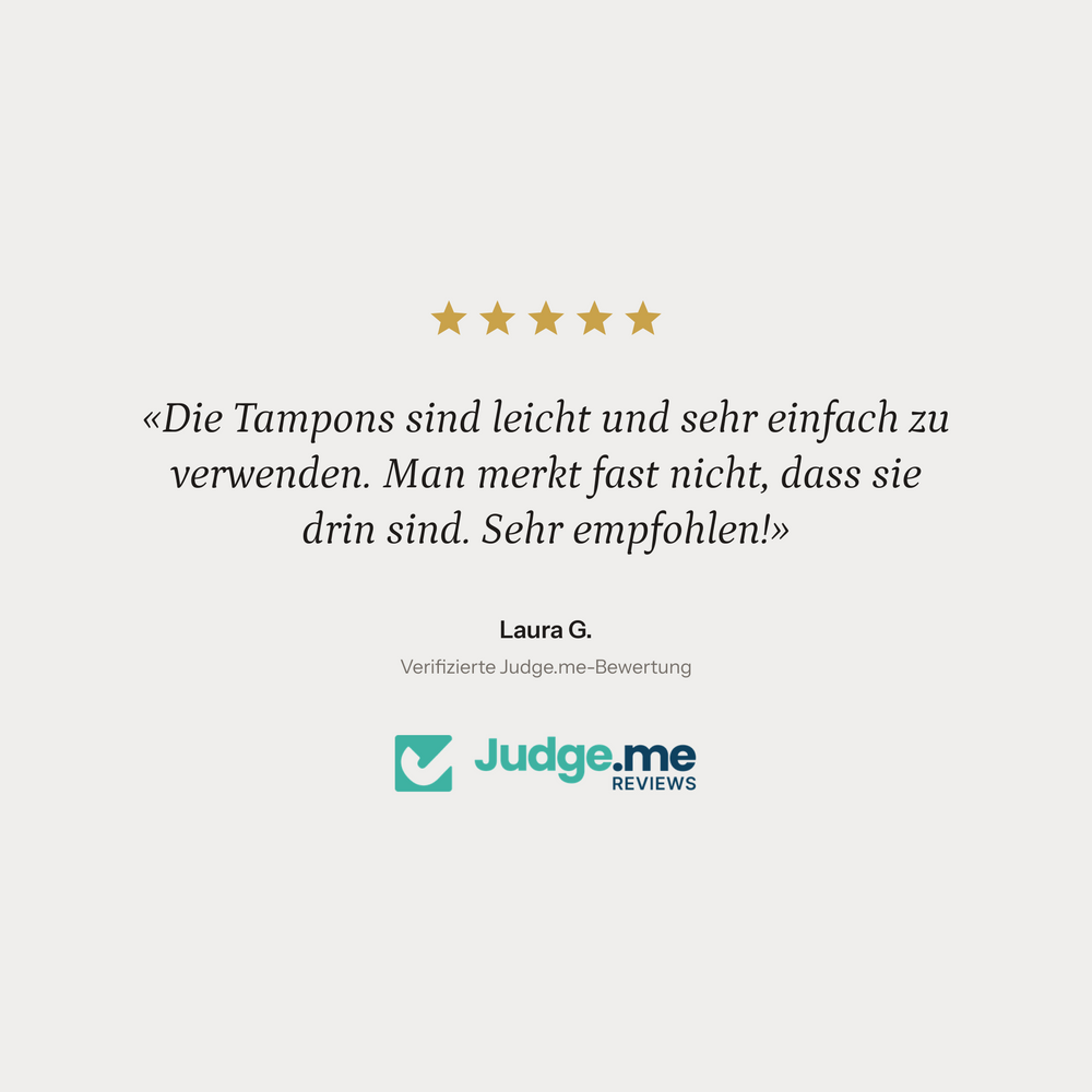 PONTAMS Soft-Tampons – «Die Tampons sind leicht und sehr einfach zu verwenden. Man merkt fast nicht, dass sie drin sind. Sehr empfohlen!»