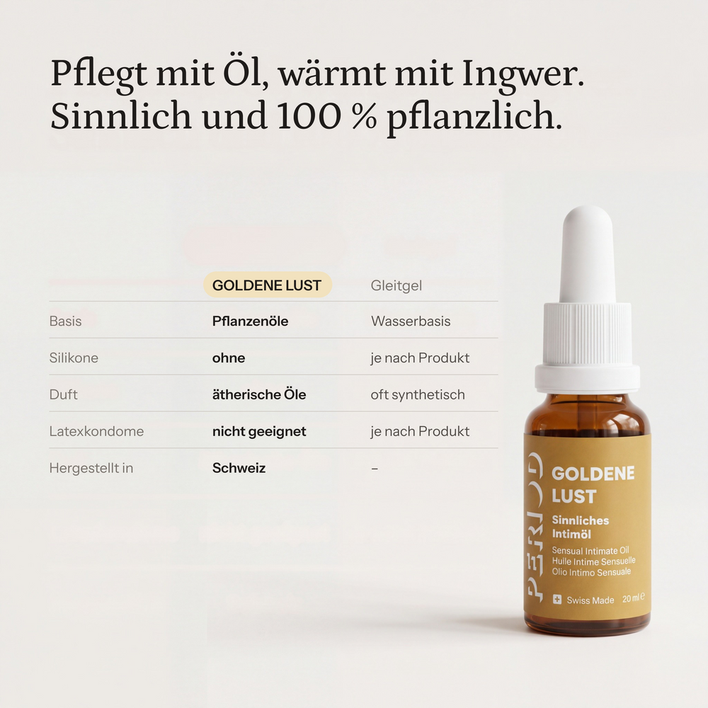 GOLDENE LUST Ritual Set – Pflegt mit Öl, wärmt mit Ingwer. Sinnlich und 100 % pflanzlich.